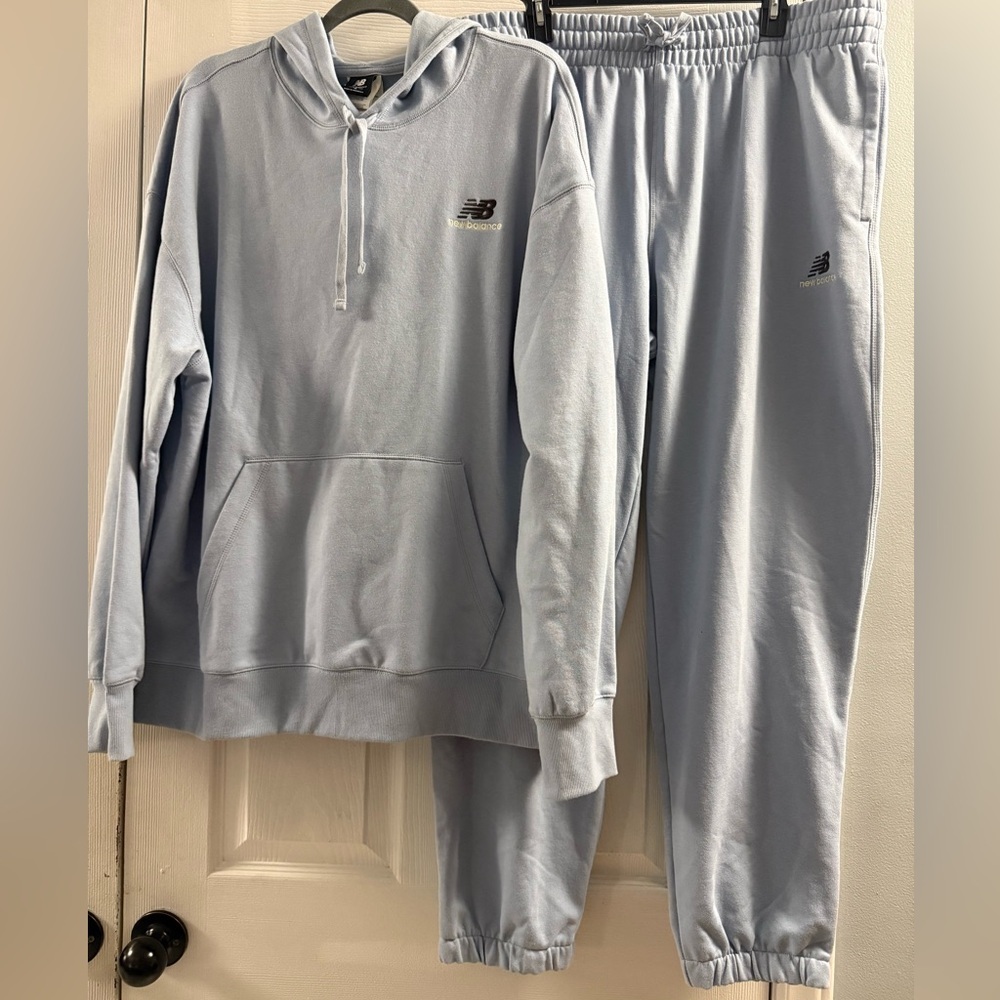 🆕 New Balance Uni-ssentials French Terry Hoodie And Sweatpants Size US4 (XL-2XL)